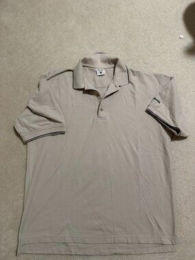 Columbia cream brown cotton polo shirt in L